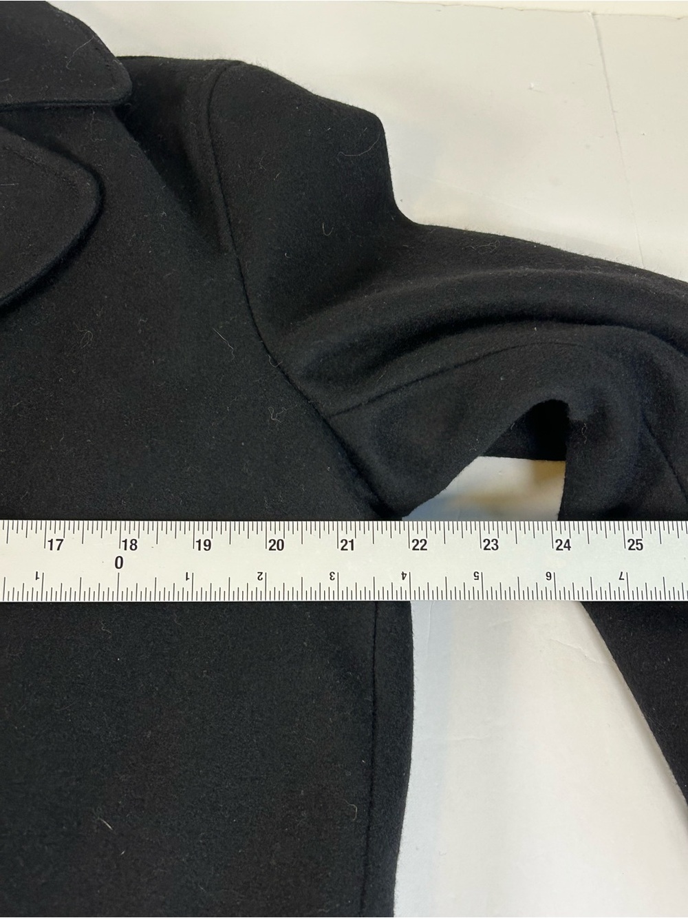 Cole Haan Men's Black Single-Breasted Wool Blend Pea Coat - Picture 10 of 11